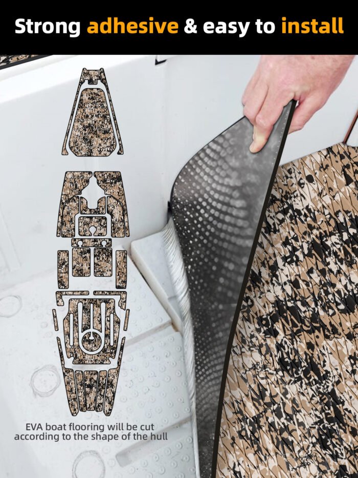 BossDeck Faux Teak Foam Marine Mat Boat Flooring - 图片 7