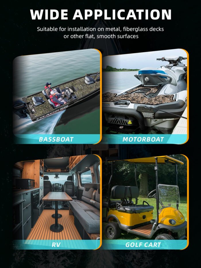 BossDeck Faux Teak Foam Marine Mat Boat Flooring - 图片 3