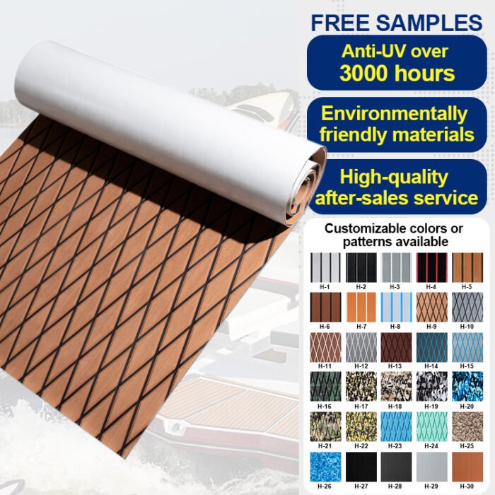 BossDeck 3M Adhesive Faux Teak EVA Foam Boat Flooring