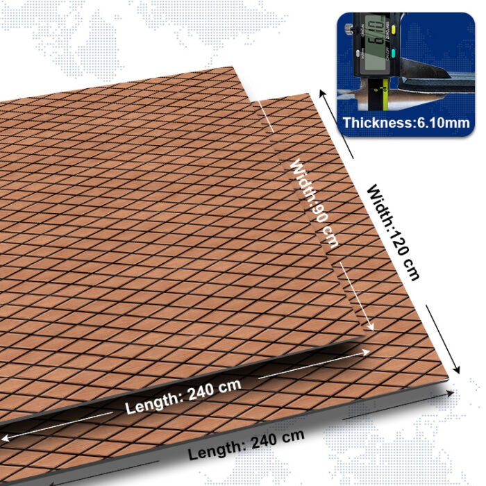 BossDeck 3M Adhesive Faux Teak EVA Foam Boat Flooring - 图片 3